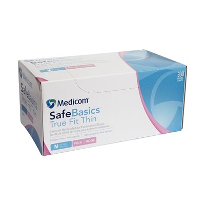 AMD Medicom Safebasics Gloves Pink Nitril powder free Medium (300)