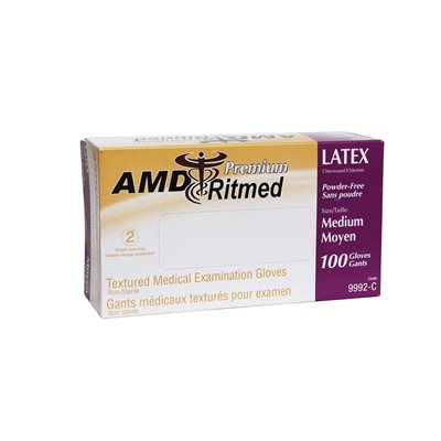 AMD Medicom Gants Latex sans poudre Medium (100) +