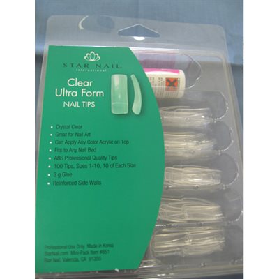 Star Nail ULTRA FORM CLEAR 100 ONGLES -