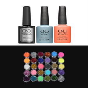 CND Shellac trio base + 2 couleurs gels
