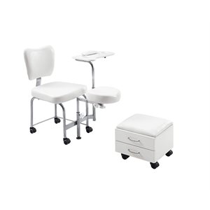 White Manicure & Pedicure Chair Set