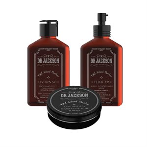 Dr Jackson Elixir Shampoo, Revitalisant 100 ml & Pomade 50 Ml pour Barbe