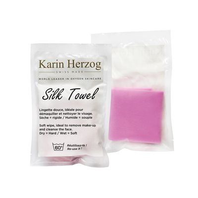 Karin Herzog Pink Silk Towel 7.5 x 7.5 inches