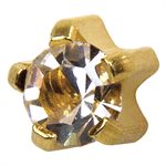 M104Y April Crystal Tiffany Ear Rings Gold 2mm +