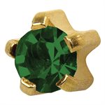 R105Y Mai Emerald Tiffany Boucles d'Oreilles Or 3mm +
