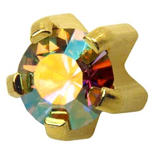 R115Y Cubic Zirconia Tiffany Ear Rings Gold 3mm+